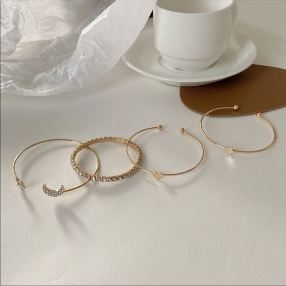 Bracelets package of 4 Zinc Allow Rhinestone versatile + Ipsy new bag - Picture 3 of 10